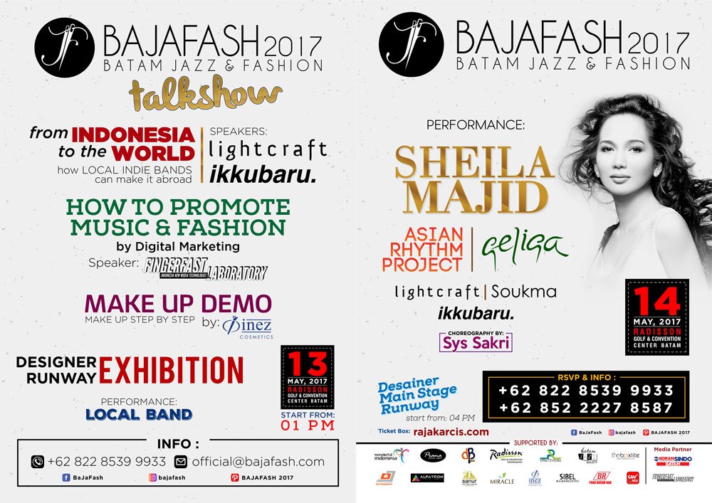 Bajafash 2017, Batam Jazz and Fashion tanggal 13-14 Mei 2017